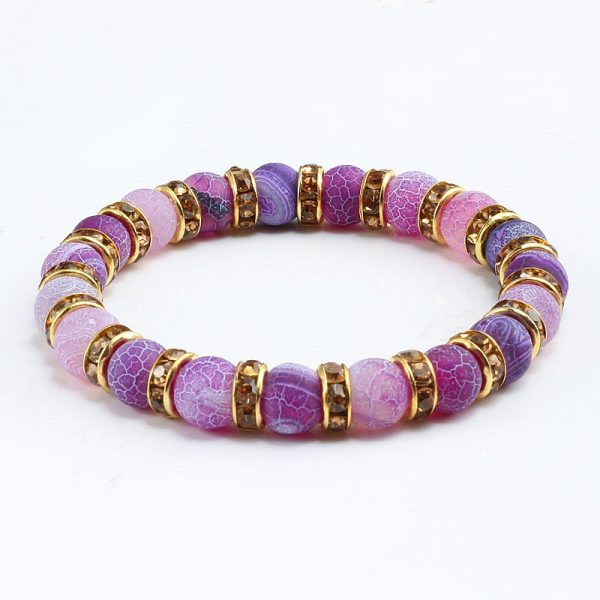 1Pcs Classic Colorful Purple Love Crystal Beaded Chakra Yoga Bracelet Female Natural Stone Beads Bracelets Women Men Jewelry Hot - Image 2