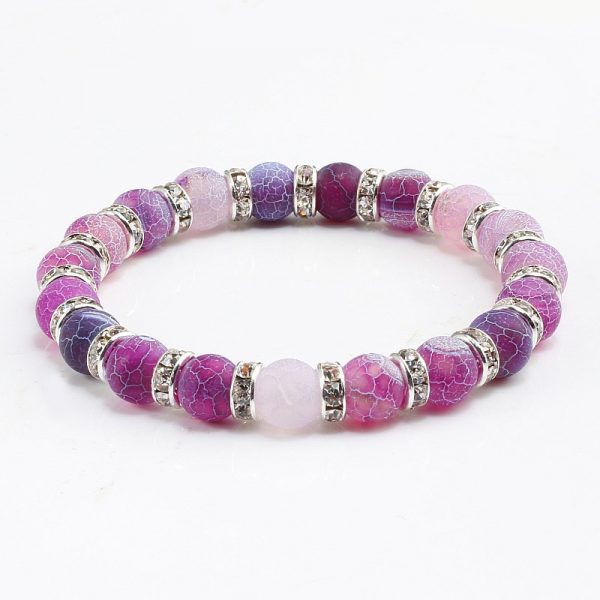 1Pcs Classic Colorful Purple Love Crystal Beaded Chakra Yoga Bracelet Female Natural Stone Beads Bracelets Women Men Jewelry Hot - Image 3