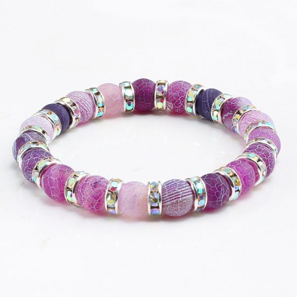 1Pcs Classic Colorful Purple Love Crystal Beaded Chakra Yoga Bracelet Female Natural Stone Beads Bracelets Women Men Jewelry Hot - Image 4