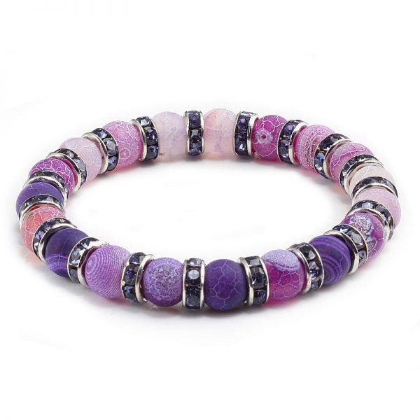 1Pcs Classic Colorful Purple Love Crystal Beaded Chakra Yoga Bracelet Female Natural Stone Beads Bracelets Women Men Jewelry Hot - Image 5