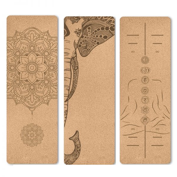 6mm Cork TPE Yoga Mat 183*61 cm Printed Non-slip Mat Home Fitness Pad Gymnastics Pilates Training Sport Beginners