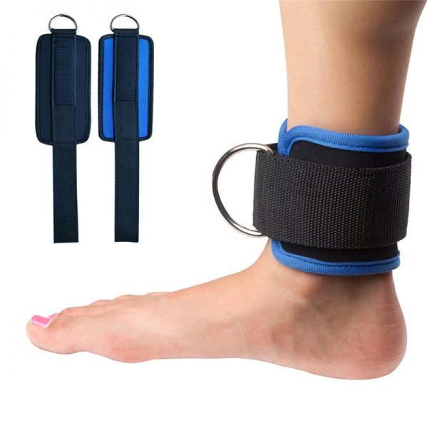 Blue Resistance Band D-ring Ankle Straps Workouts with Durable Cuffs for Ab, Leg & Glute Exercises Home Gym Fitness Equipment - Image 3