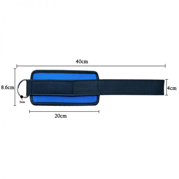 Blue Resistance Band D-ring Ankle Straps Workouts with Durable Cuffs for Ab, Leg & Glute Exercises Home Gym Fitness Equipment - Image 6