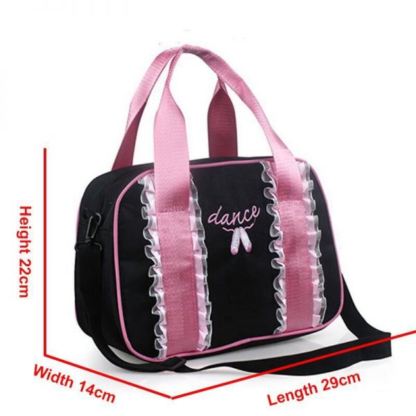 Canvas Waterproof Tote Bag Gym Yoga Ballet Pink Lace Embroidery Handbags Girls Princess Fabric Dance Bag - Image 2