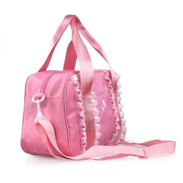 Canvas Waterproof Tote Bag Gym Yoga Ballet Pink Lace Embroidery Handbags Girls Princess Fabric Dance Bag - Image 4