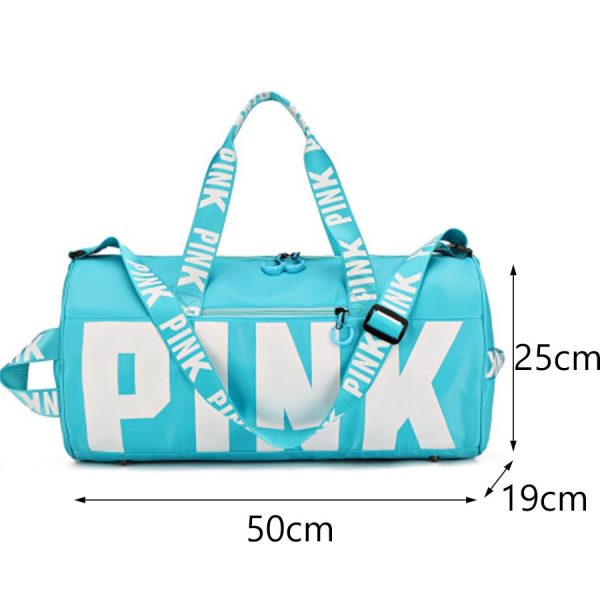 Fitness Travel Sports Bag Women Waterproof Handbag Exercise Travel Bag High Capacity Pink Letter Shoulder Bags Yoga Fitness Bag - Image 5