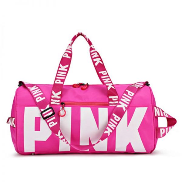 Fitness Travel Sports Bag Women Waterproof Handbag Exercise Travel Bag High Capacity Pink Letter Shoulder Bags Yoga Fitness Bag