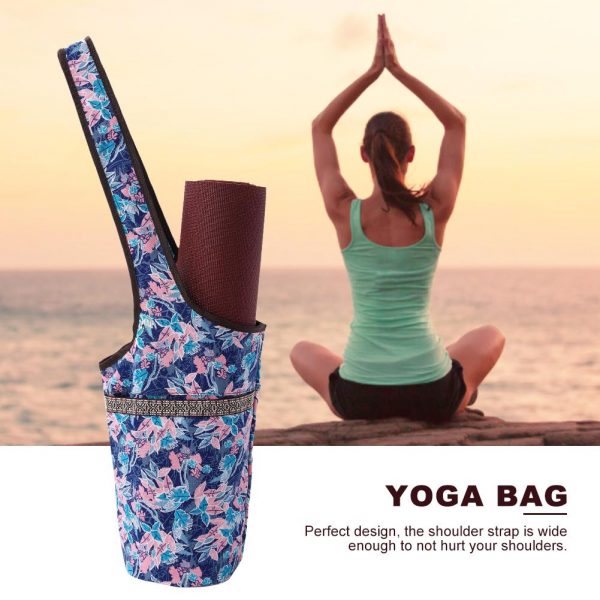 Fitness Yoga Mat Storage Bag Casual Fashion Canvas Yoga Bags With Large Size Zipper Pocket Fit For Most Size Tote Sling Carrier - Image 2