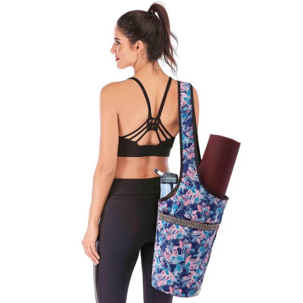 Fitness Yoga Mat Storage Bag Casual Fashion Canvas Yoga Bags With Large Size Zipper Pocket Fit For Most Size Tote Sling Carrier - Image 3