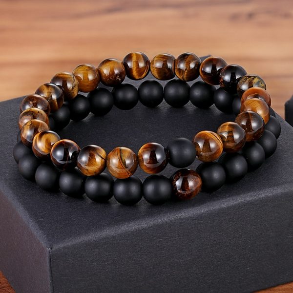 Hot 2pcs/set 7 Style Couples Distance Bracelet Natural Stone Yoga Beaded Bracelet for Men Women Friend Gift Charm Strand Jewelry - Image 6