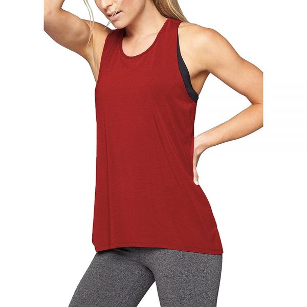 Hot Sales Women's Cross Back Yoga Shirt Sleeveless Racerback Workout Active Tank Top Gym sports vest Sleeveless shirt Fitness - Image 2