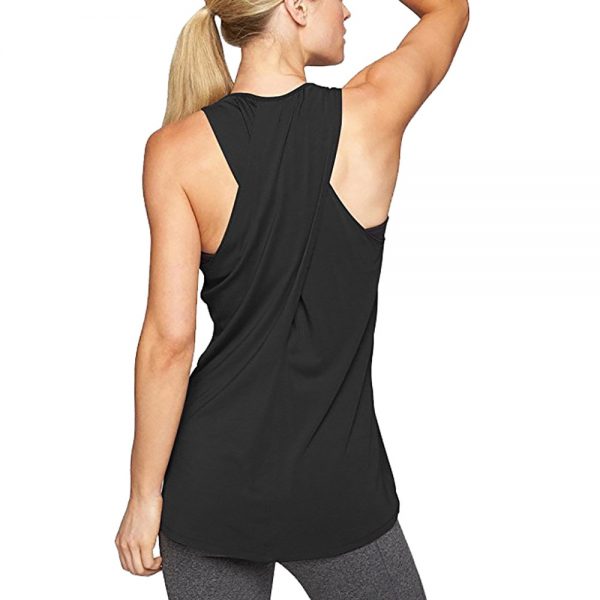 Hot Sales Women's Cross Back Yoga Shirt Sleeveless Racerback Workout Active Tank Top Gym sports vest Sleeveless shirt Fitness - Image 4