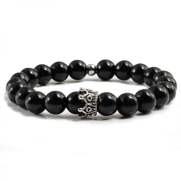 Hot Trendy Lava Rock Stone Bead Bracelet CZ Imperial Crown Helmet Charm Men Bracelets Women Yoga Bangle Fashion Jewelry pulseira - Image 2