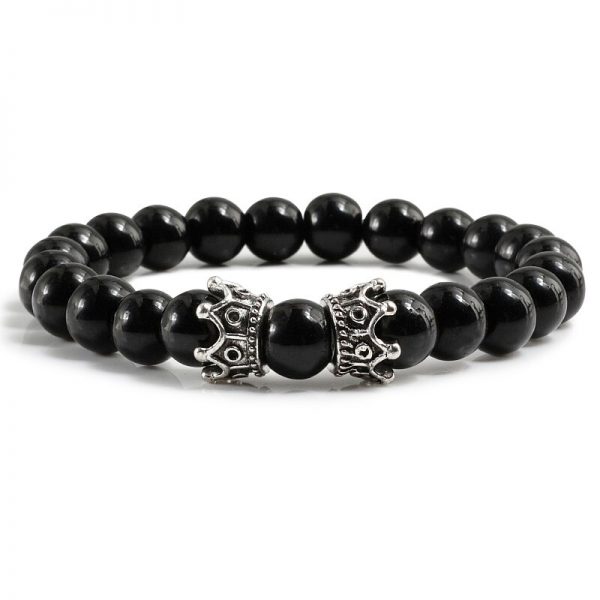 Hot Trendy Lava Rock Stone Bead Bracelet CZ Imperial Crown Helmet Charm Men Bracelets Women Yoga Bangle Fashion Jewelry pulseira - Image 3