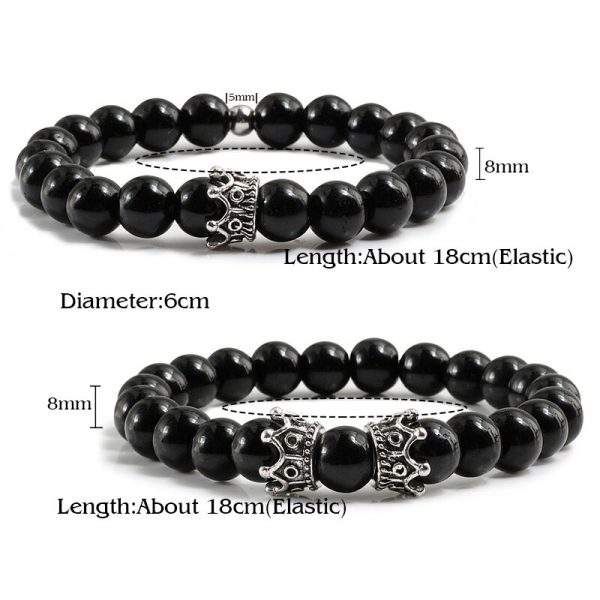 Hot Trendy Lava Rock Stone Bead Bracelet CZ Imperial Crown Helmet Charm Men Bracelets Women Yoga Bangle Fashion Jewelry pulseira - Image 6