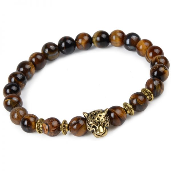 Leopard Tiger Eye Lion Head Bracelet Owl Buddha Bead Bracelets Bangles Skull Charm Natural Stone Bracelet yoga Jewelry Men Women - Image 5