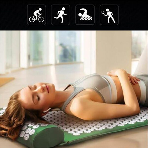 Massager Cushion Massage Yoga Mat Acupressure Relieve Stress Back Body Pain Spike Acupuncture Mat with Pillow - Image 4