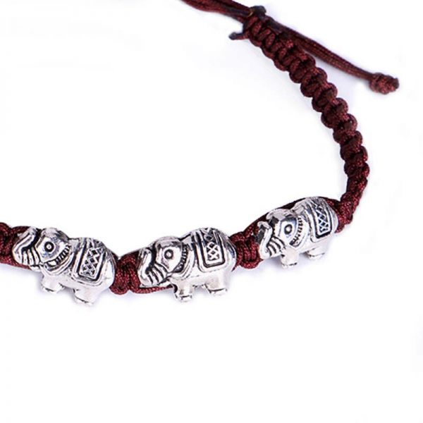 Minimalist Handmade Rope Mens Bracelet Vintage Silver Elephant Ethnic Braslet Adjustable Yoga Meditation Jewelry Indian Sieraden - Image 6