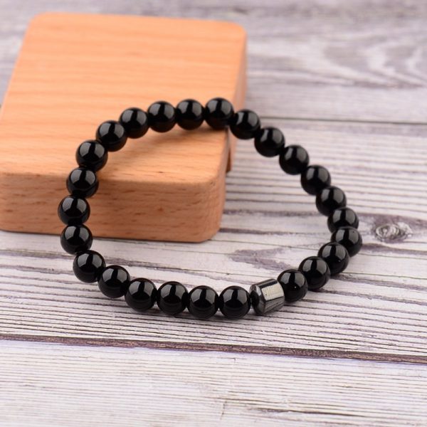 OIQUEI pulsera hombre Cylinder Hematite Bracelets For Men Classic Nature Stone Beads Bracelets&Bangles Homme Yoga Jewelry - Image 3