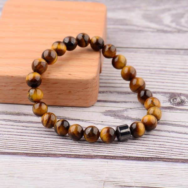 OIQUEI pulsera hombre Cylinder Hematite Bracelets For Men Classic Nature Stone Beads Bracelets&Bangles Homme Yoga Jewelry - Image 4