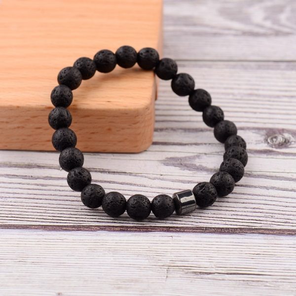 OIQUEI pulsera hombre Cylinder Hematite Bracelets For Men Classic Nature Stone Beads Bracelets&Bangles Homme Yoga Jewelry - Image 5