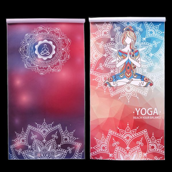 Printed Yoga Mat Towel Microfiber AbsorbSweat Yoga Towel Silica Gel Non-slip Goodgrip 183*65cm Yoga Blanket Pilates Mat Cover - Image 2