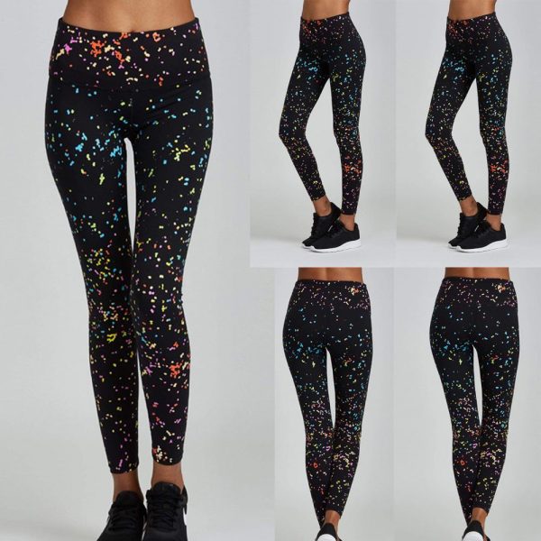 Seamless High Waist Print Yoga Pants Fitness Yoga Leggings Workout Running Leggings Gym Yoga Pants Elastic Slim Sports Leggings