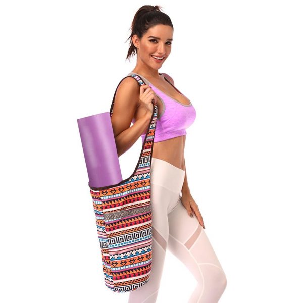 Yoga Mat Bag Casual Fashion Canvas Yoga Bag Backpack With Large Size Zipper Pocket Fit Most Size Mats Yoga Mat Tote Canvas Bag 4