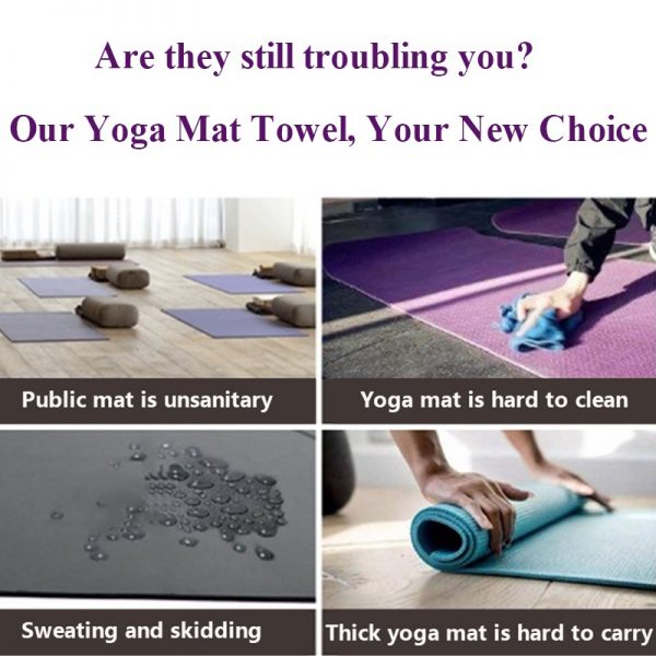 Yoga Mat Microfiber Print Pattern Foldable Portable Fitness Pilates Yoga Towel Soft Anti-slip Indoor Outdoor Sports Mat - Image 3