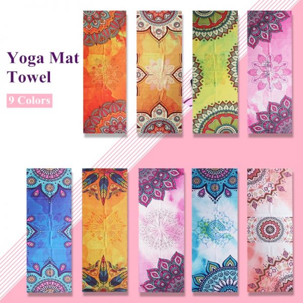 Yoga Mat Microfiber Print Pattern Foldable Portable Fitness Pilates Yoga Towel Soft Anti-slip Indoor Outdoor Sports Mat