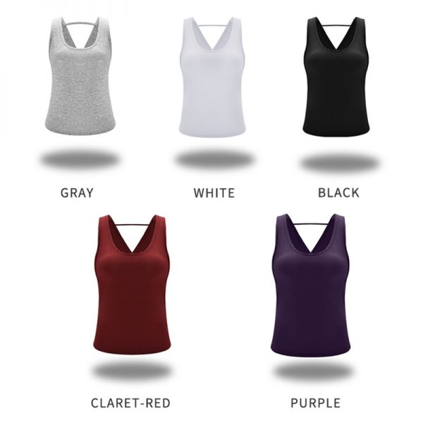 Yoga Vest Sport Tank Top Women Sleeveless Backless Cross Gym Tops Athletic Fitness Vest Dry Fit T-shirt Workout Shirt - Image 6